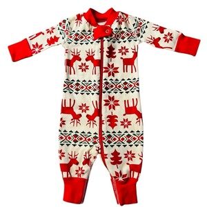 Hanna Andersson Unisex Infant Holiday Pajamas One Piece Size 0-3 Months